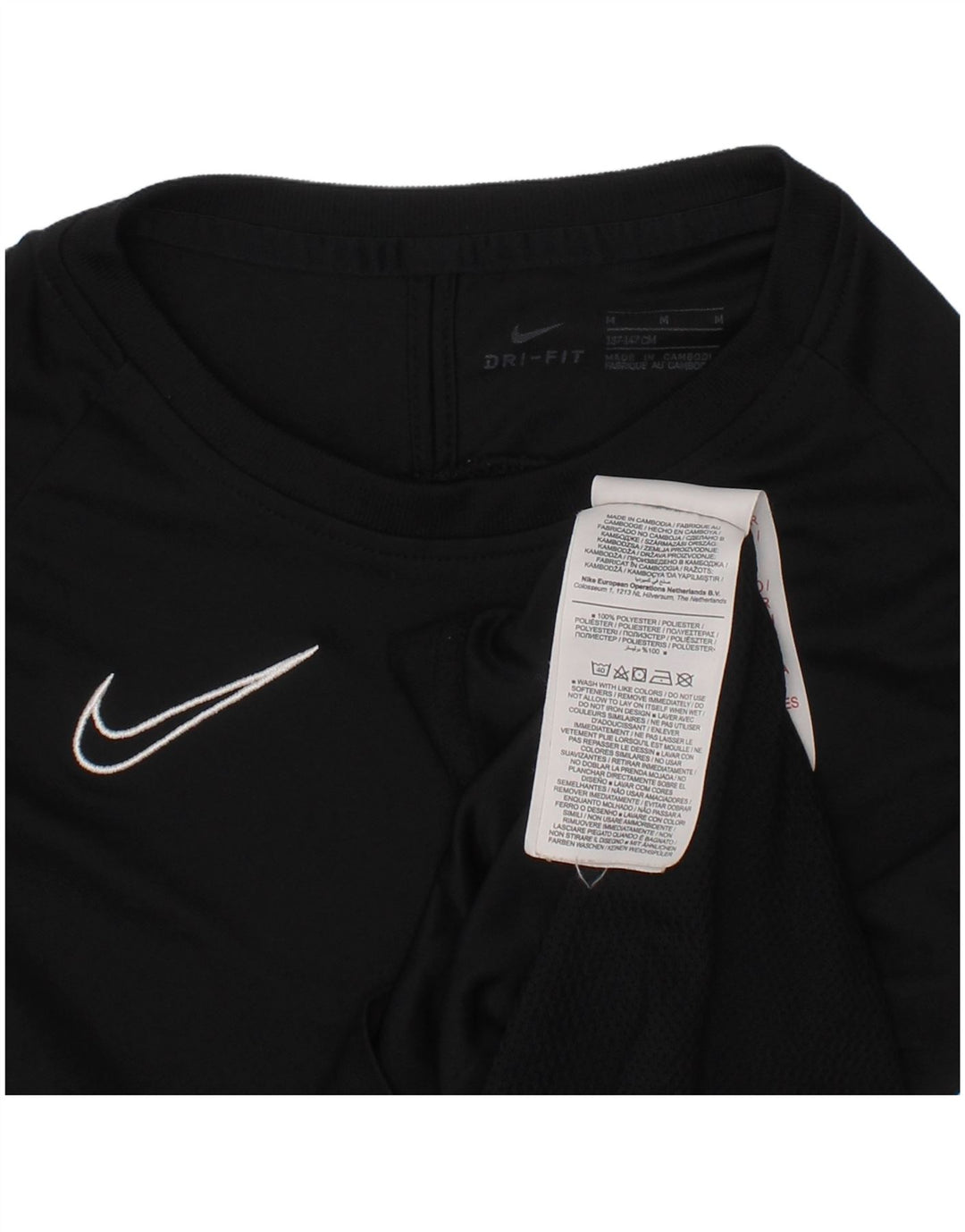 Nike Garçon T-Shirt Top 10-11 ans Noir Moyen Polyester Sports