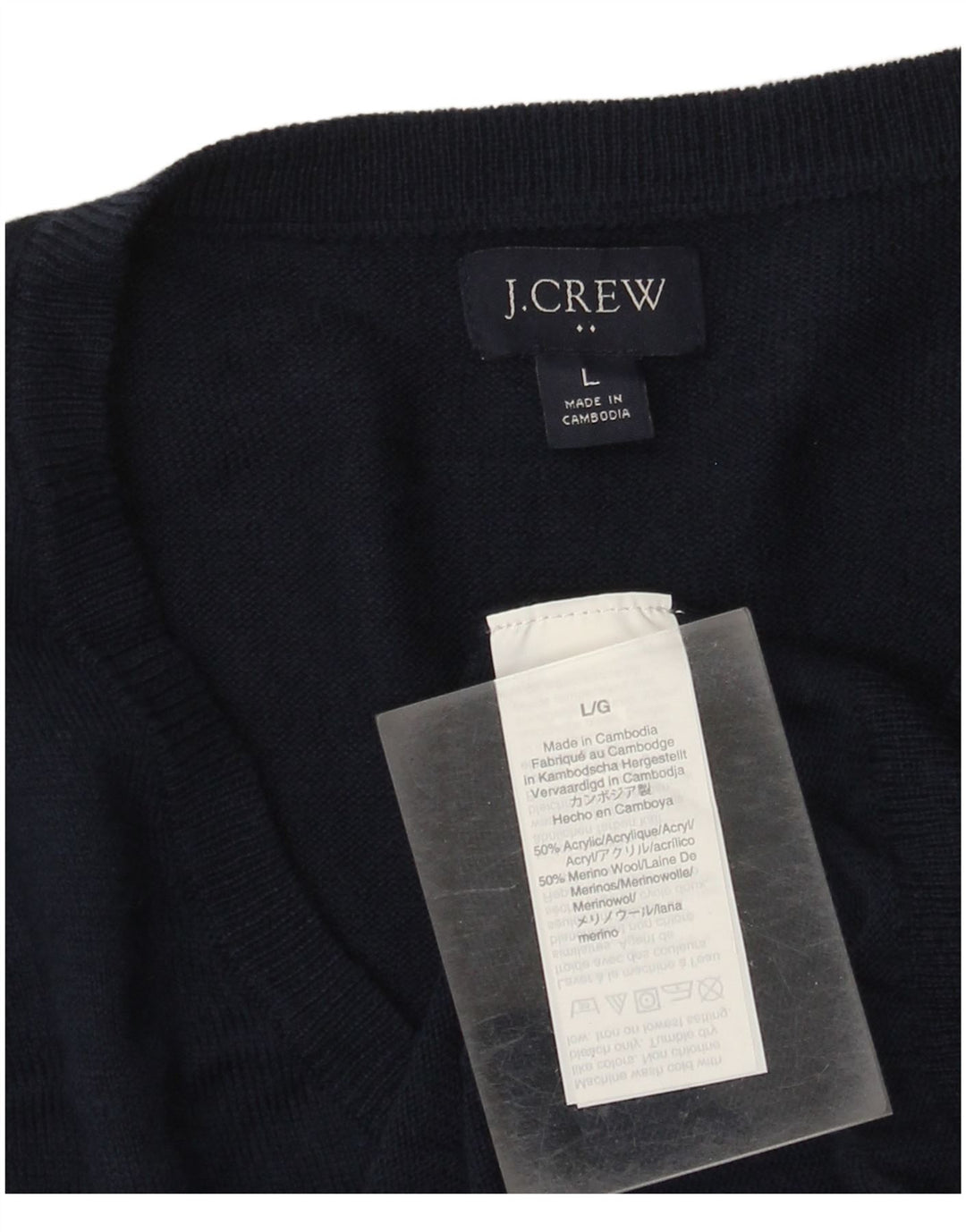 J. Crew Pull col V pour homme en acrylique bleu marine Taille L