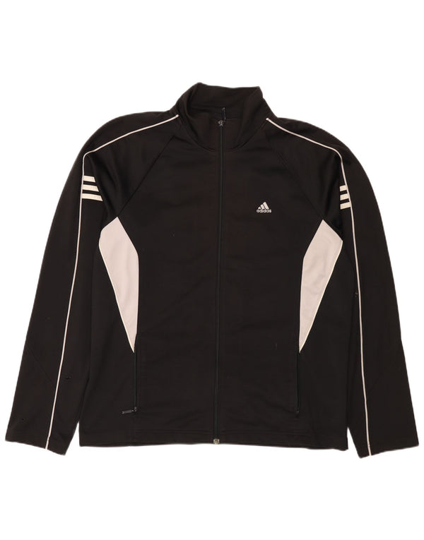 Adidas Veste de survêtement pour homme UK 42/44 Large Noir Colourblock Polyester