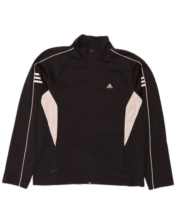 Adidas Veste de survêtement pour homme UK 42/44 Large Noir Colourblock Polyester
