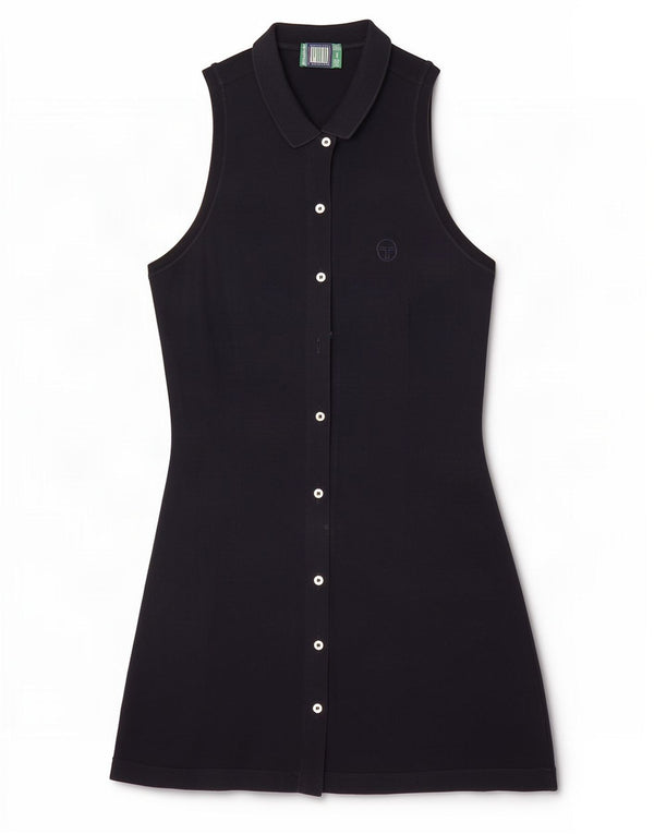 Sergio Tacchini Robe Chemise Sans Manches Femme IT 42 Coton Bleu Marine Moyen