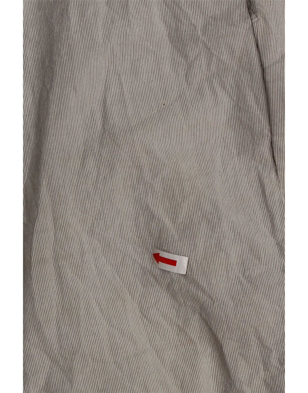 Marks & Spencer Short Chino Homme W32 Coton à Rayures Gris Moyen