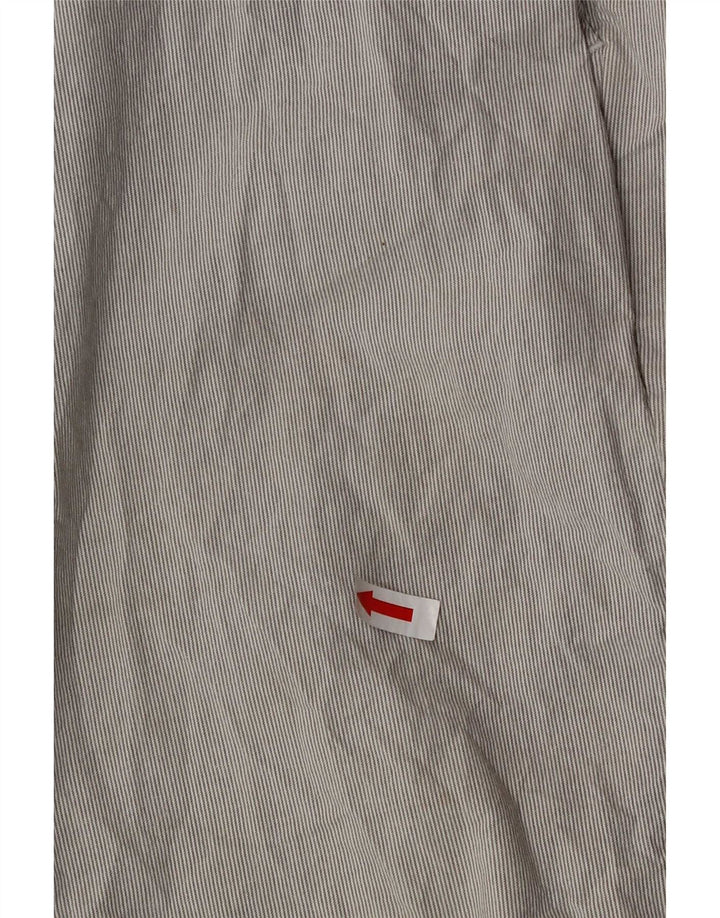 Marks & Spencer Short Chino Homme W32 Coton à Rayures Gris Moyen