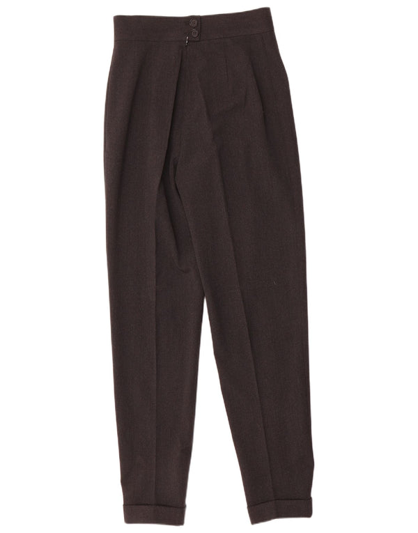 Sportmax Pantalon de costume fuselé taille haute pour femme UK 12 Medium W26 L30 Gris