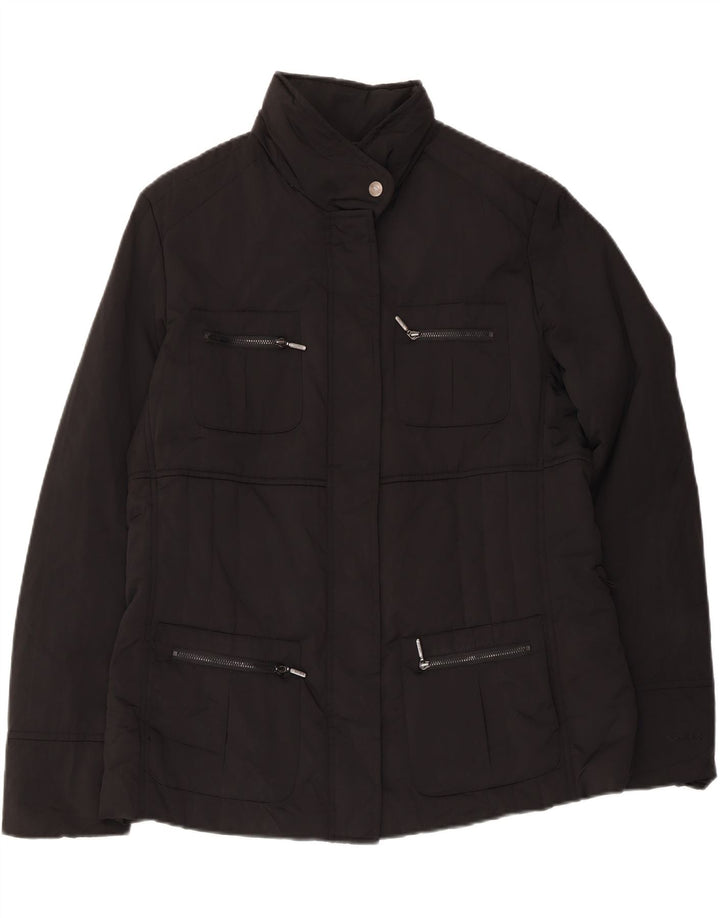 Geox Veste utilitaire à capuche Respira pour femme UK 14 Large Noir Polyester