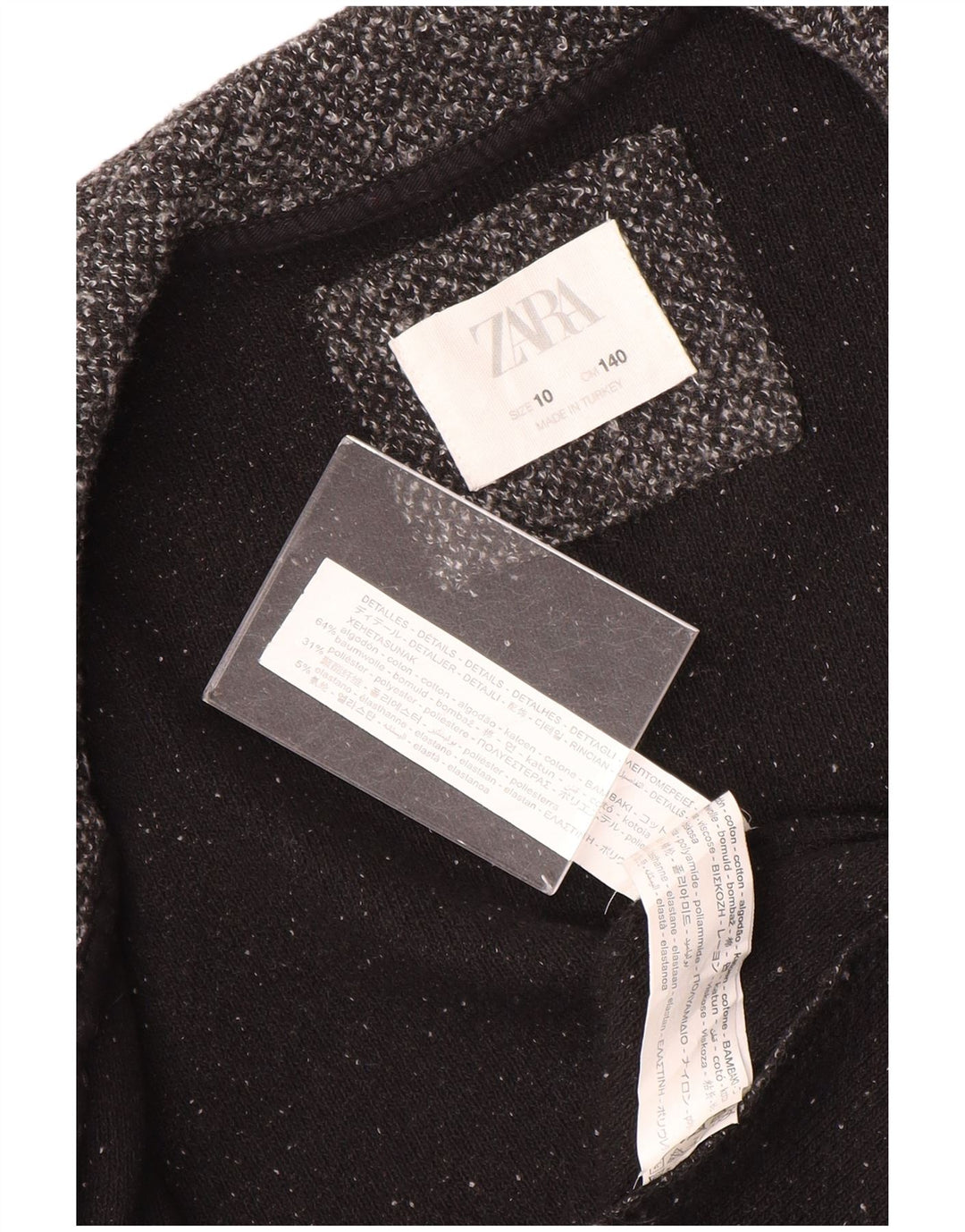 Zara Veste Blazer 2 Boutons Fille 9-10 Ans Gris Moucheté