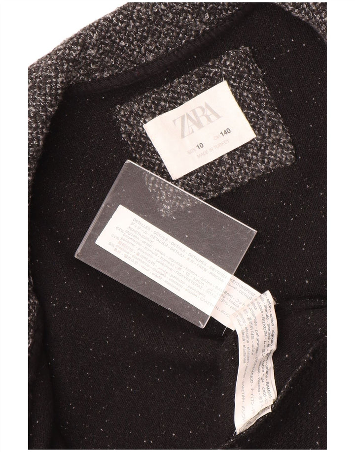Zara Veste Blazer 2 Boutons Fille 9-10 Ans Gris Moucheté