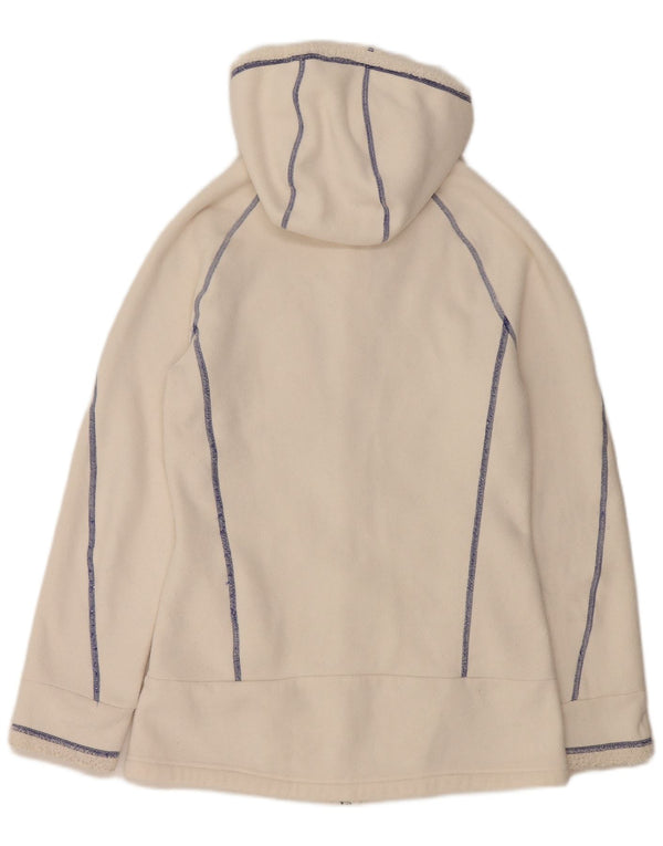 Adidas Veste polaire à capuche pour femme UK 10 Petit polyester blanc cassé