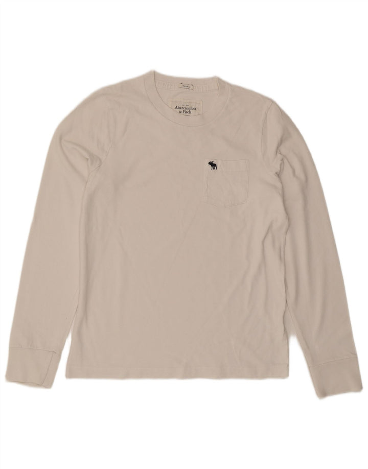 Abercrombie & Fitch Haut musclé à manches longues pour homme Blanc moyen