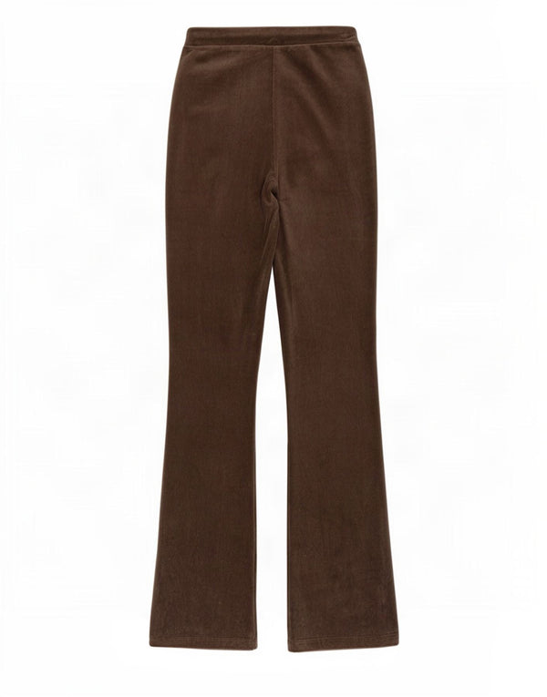 Topshop Pantalon de survêtement en velours pour femme UK 10 Small Marron Coton