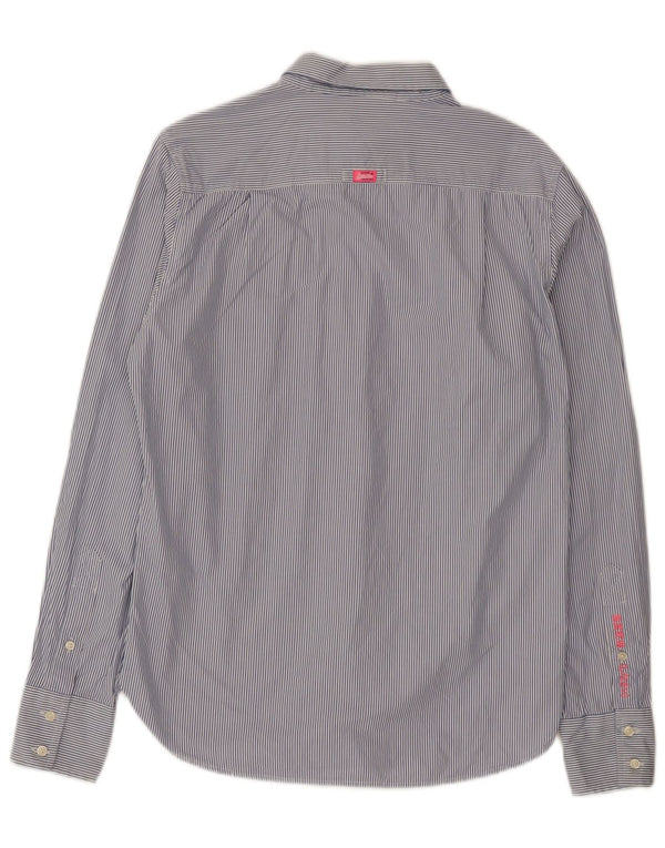 Superdry Chemise Homme Bleu Moyen En Coton À Fines Rayures