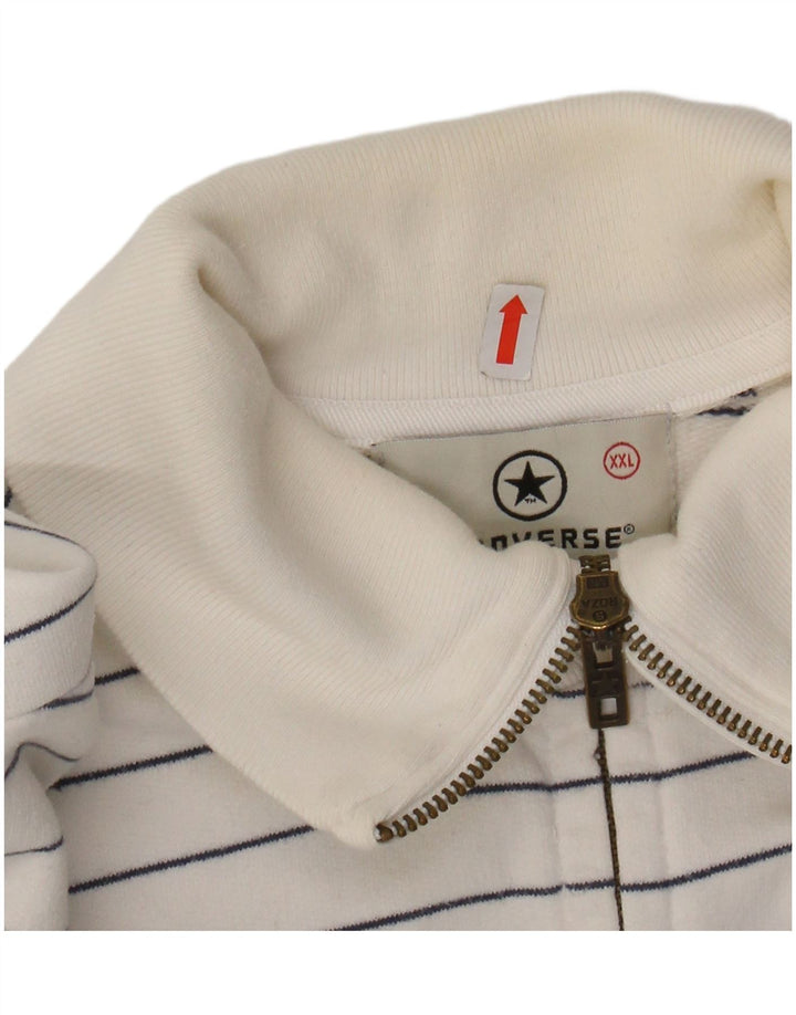 CONVERSE Veste de survêtement pour homme 2XL en coton rayé blanc