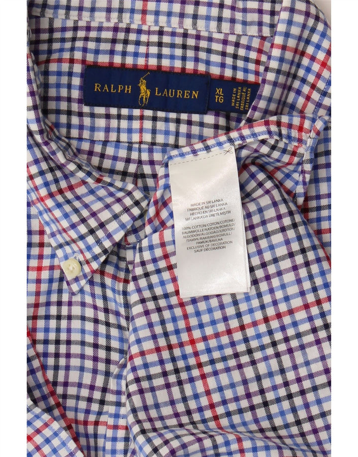 Ralph Lauren Chemise en flanelle pour homme XL en coton vichy multicolore
