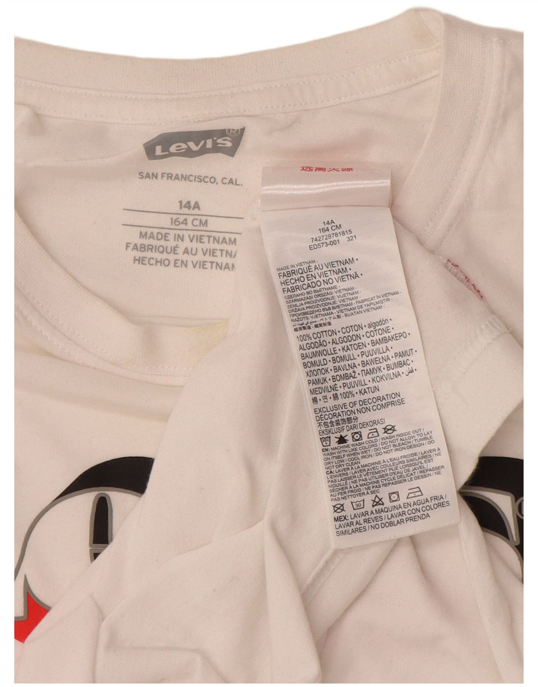 LEVI'S T-Shirt Graphique Garçon 13-14 ans Blanc Coton