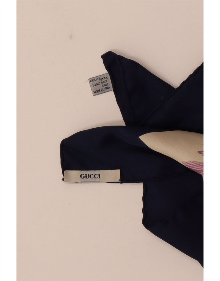 Gucci Écharpe carrée graphique pour femme Taille unique Multicolore Floral Designer