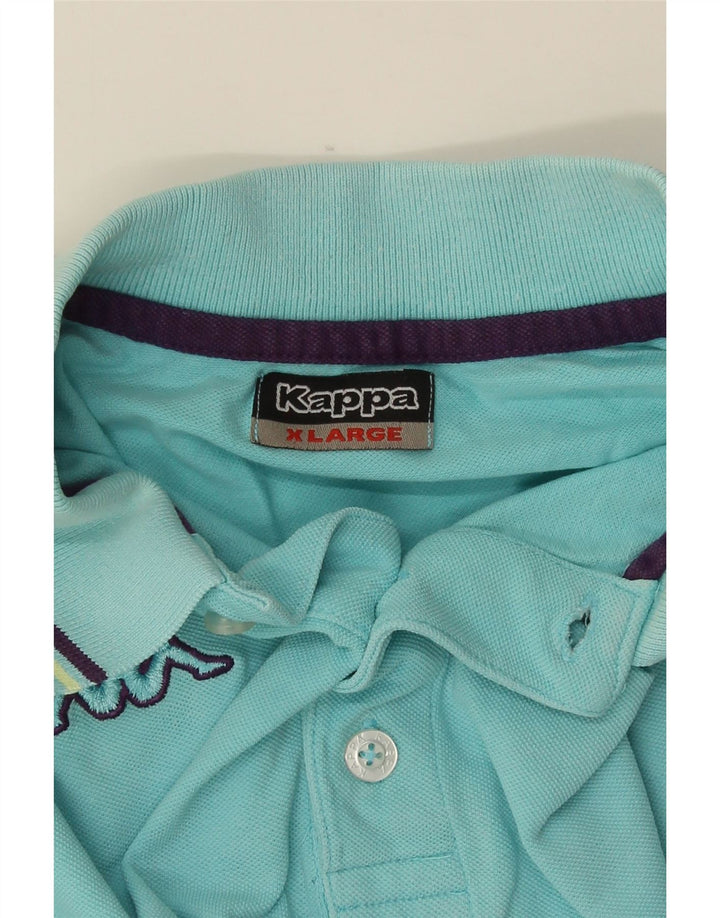 KAPPA Polo Homme XL Turquoise Rayé