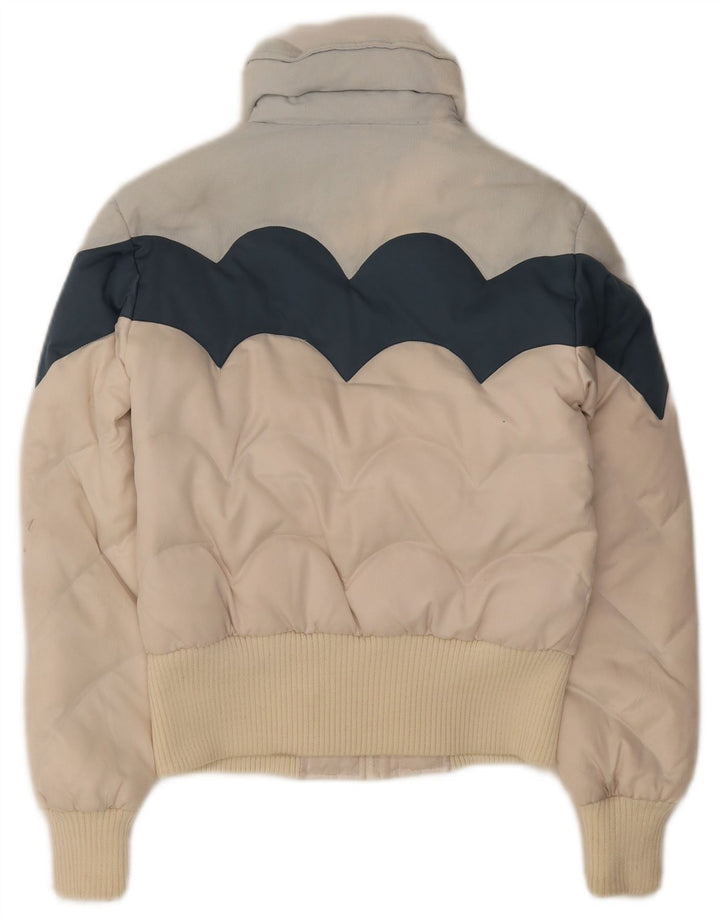 Levi's Veste Rembourrée Femme UK 6 XS Blanc Colorblock Polyester