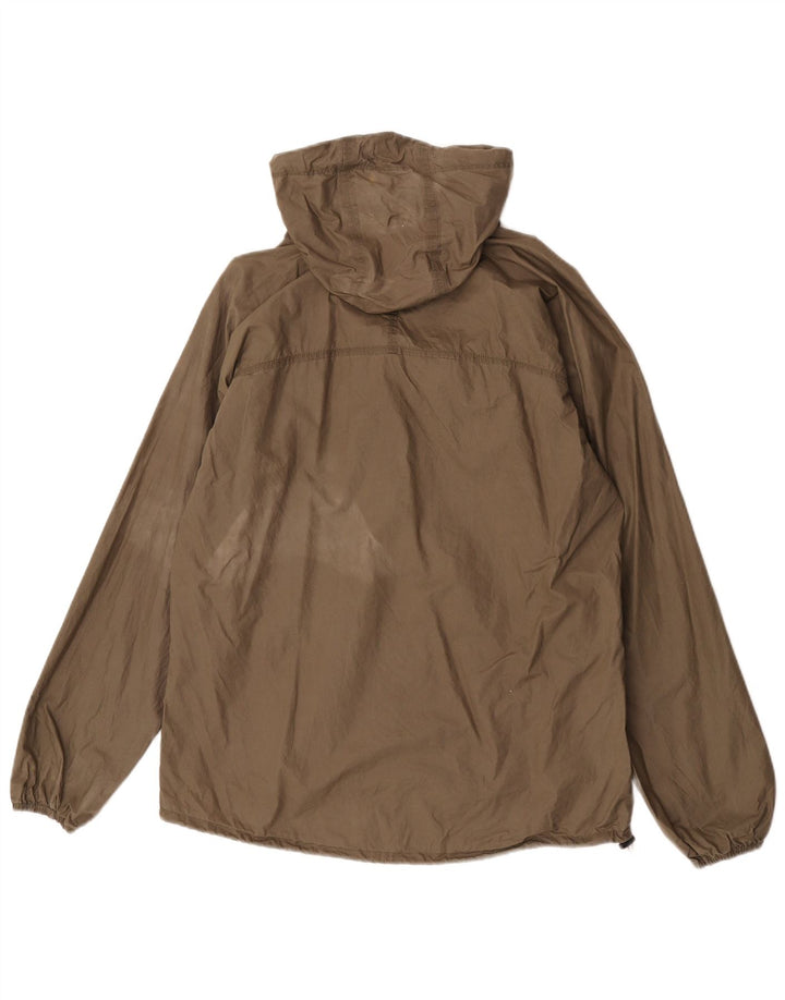 vintage Femme Pull à capuche Veste de pluie UK 14 Coton Kaki Moyen