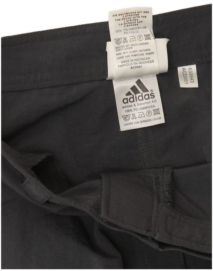 Adidas Pantalon Capri Femme UK 14 Large W32 L21 Gris Polyamide