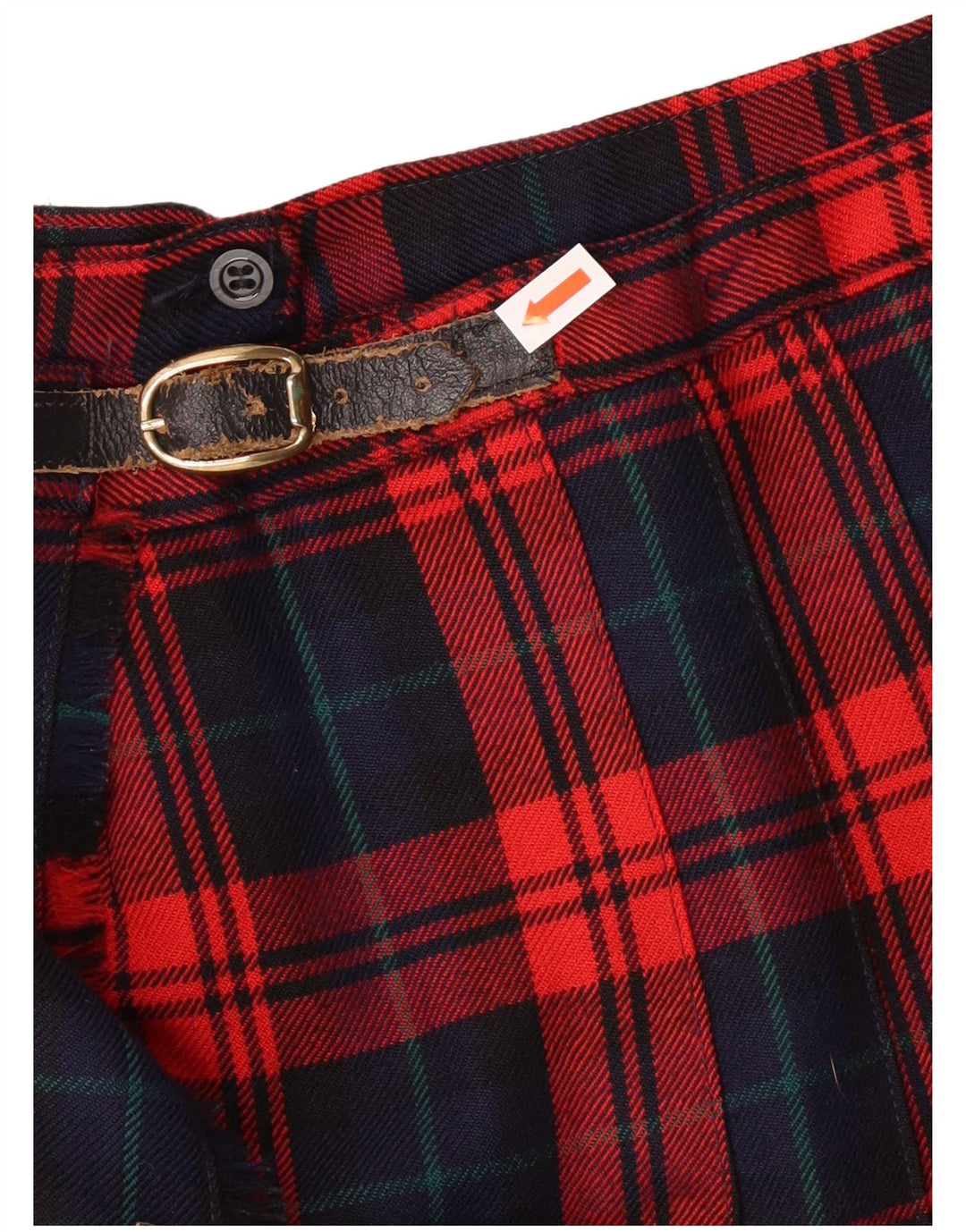 vintage Womens Knife Jupe plissée IT 42 Medium W28 Red Check Virgin Wool