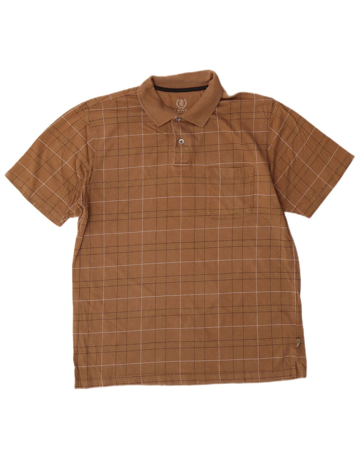 Izod Polo Homme Marron Moyen Coton Géométrique