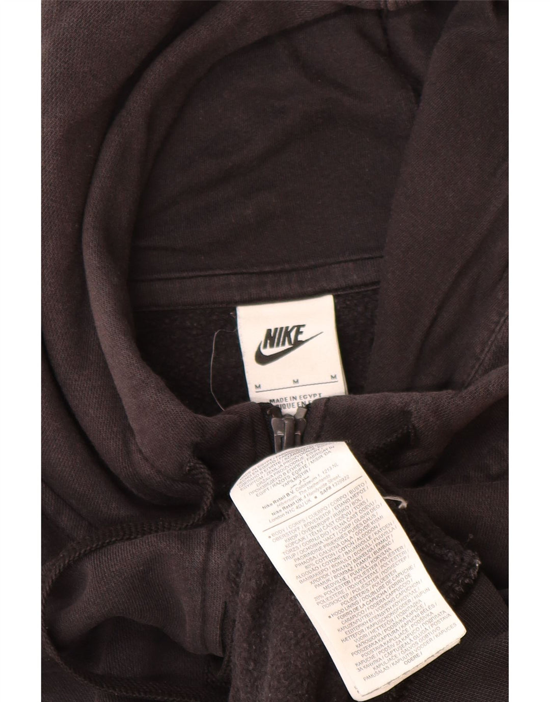 Nike Sweat à capuche zippé pour homme en coton noir moyen