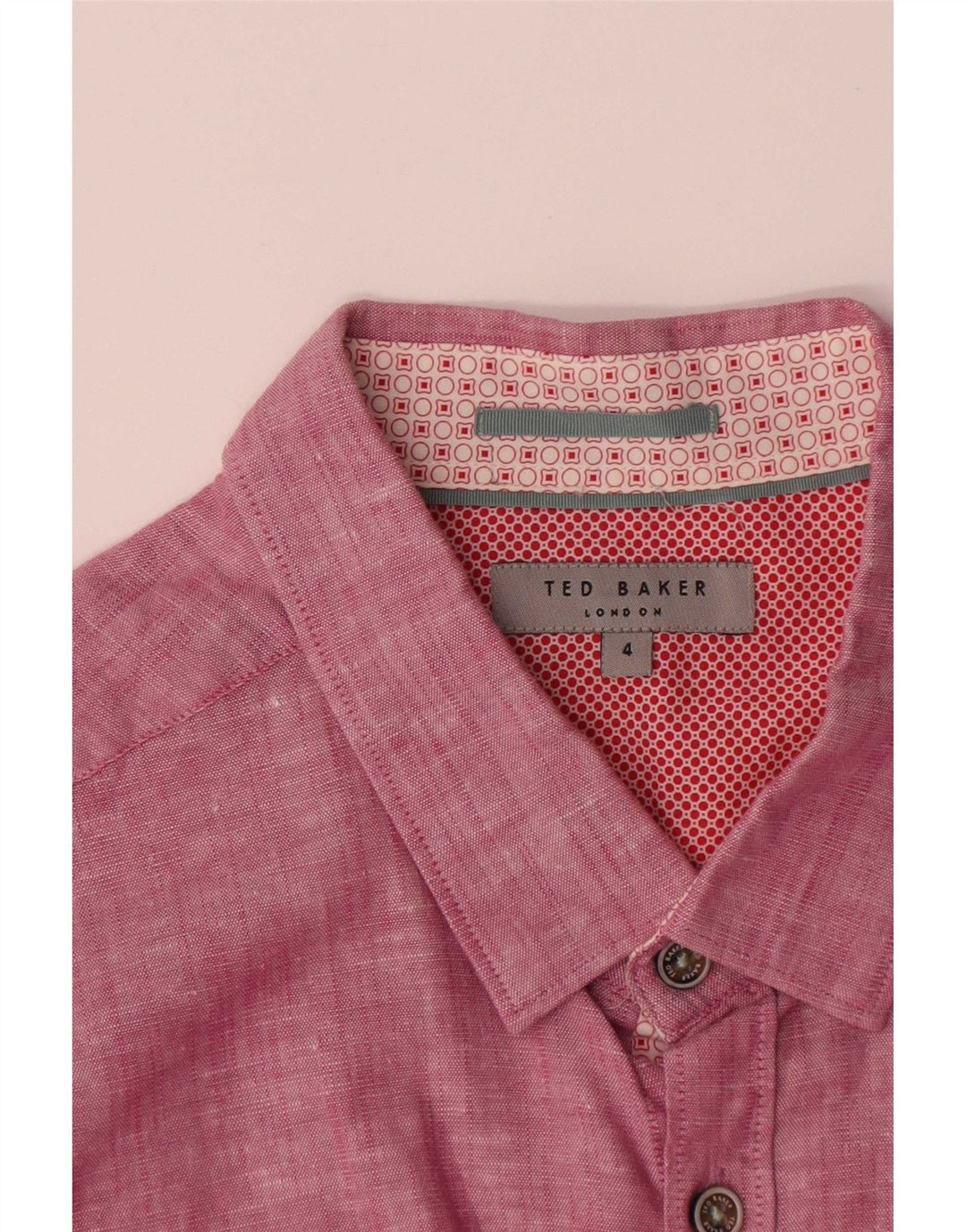 Ted Baker Chemise Homme Taille 4 Grand Lin Rose
