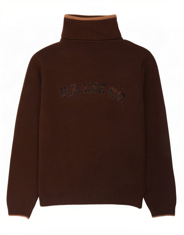 Lee Mens Graphic Cardigan Sweater Medium Brown Wool