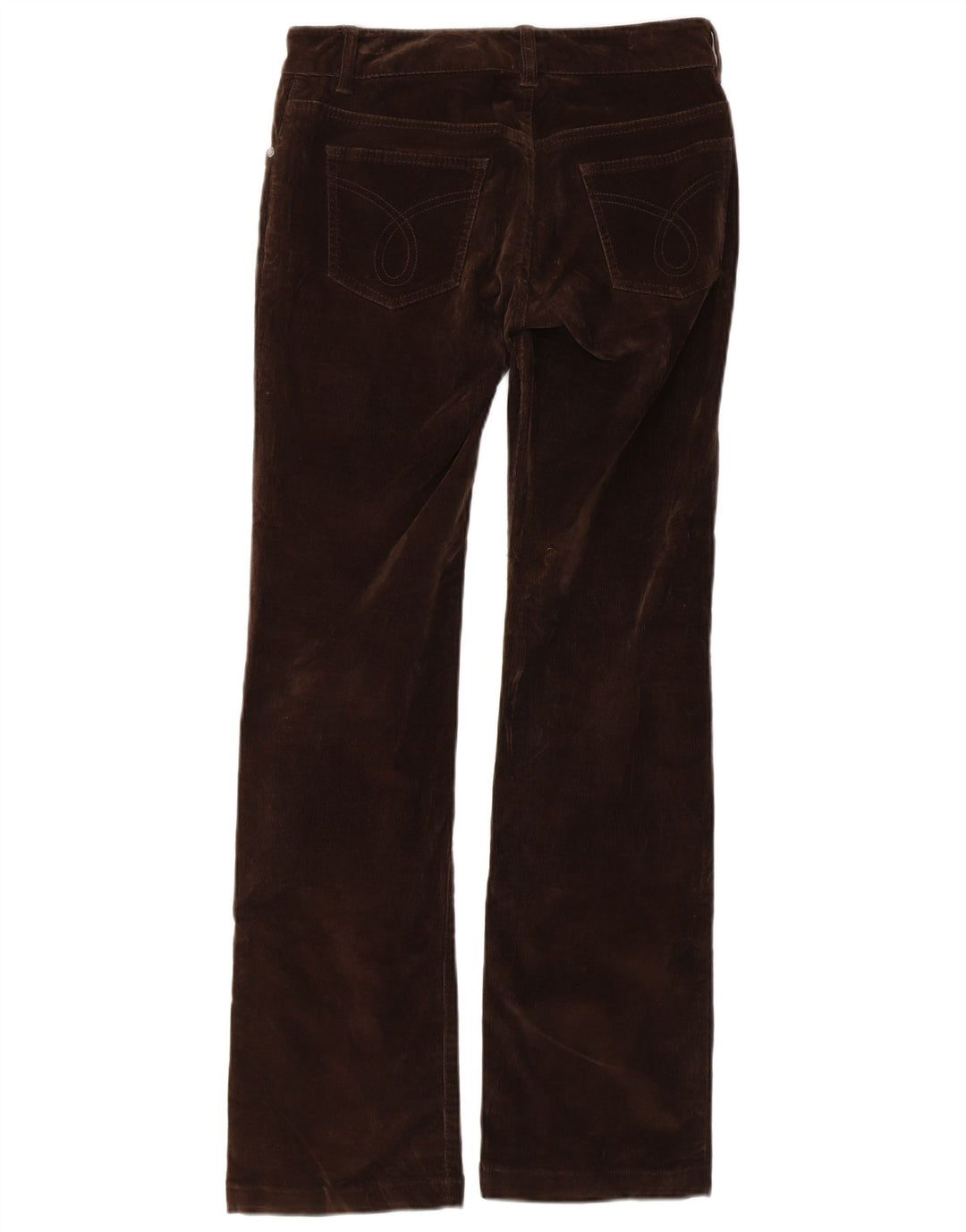 CALVIN KLEIN Pantalon Bootcut Velours Côtelé Femme W27 L30 Marron Coton