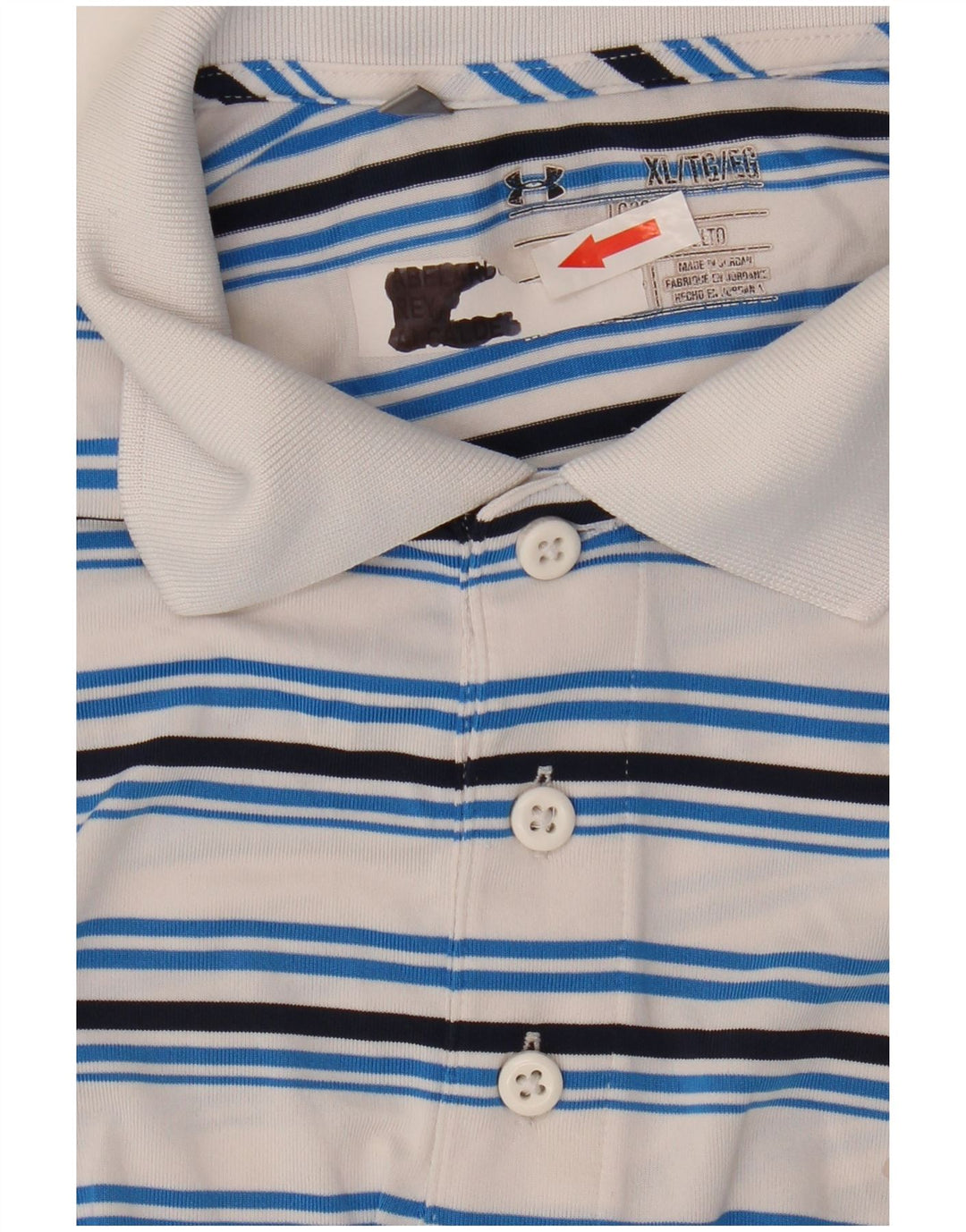 Under Armour Polo Homme XL Blanc Rayé Polyester