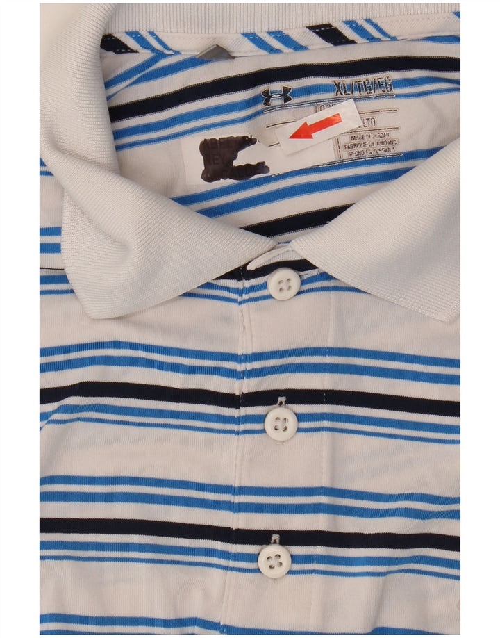 Under Armour Polo Homme XL Blanc Rayé Polyester