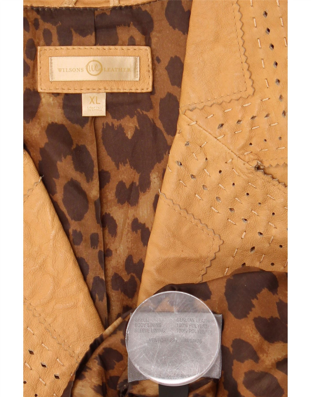 WILSONS Womens Leather 2 Button Blazer Jacket UK 18 XL Brown Leather Vintage Wilsons and Second-Hand Wilsons from Messina Hembry 
