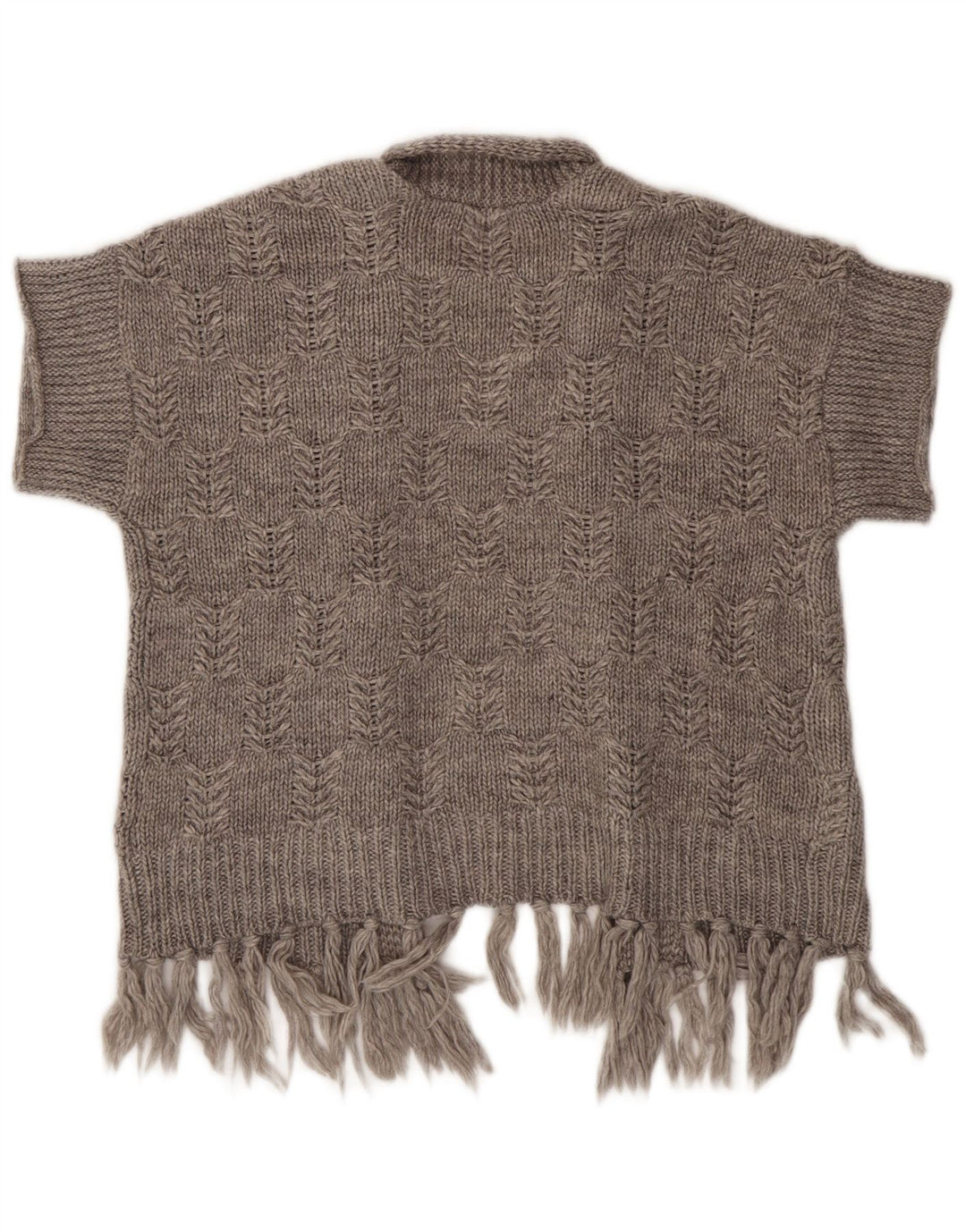 Marks & Spencer Pull cardigan ouvert à manches courtes pour femme UK 14 Gris moyen