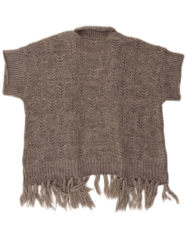 Marks & Spencer Pull cardigan ouvert à manches courtes pour femme UK 14 Gris moyen