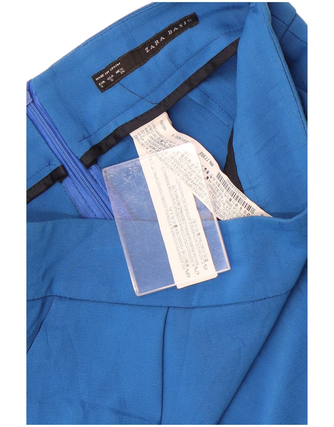 Zara Femme Mini Jupe Petit W26 Bleu Polyester