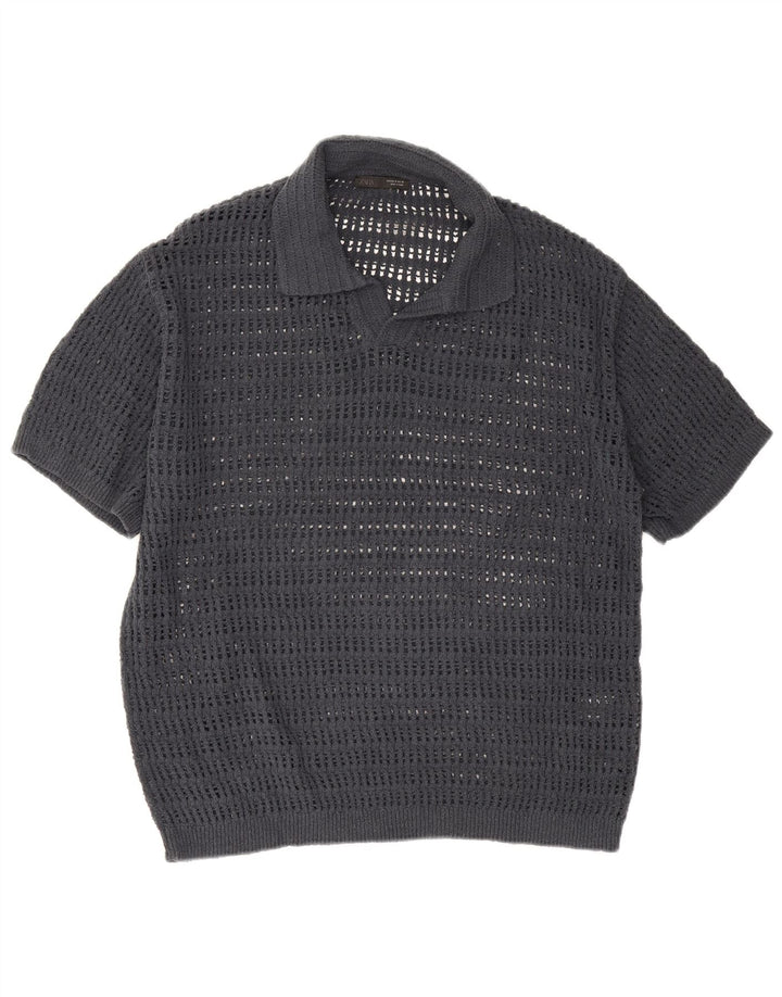 Polo Homme Zara Gris Moyen Coton