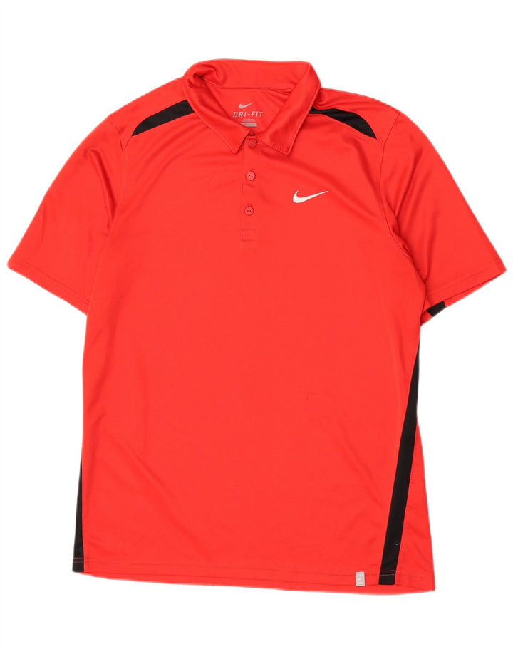 Nike Polo Dri Fit Homme Rouge Moyen Polyester Colorblock