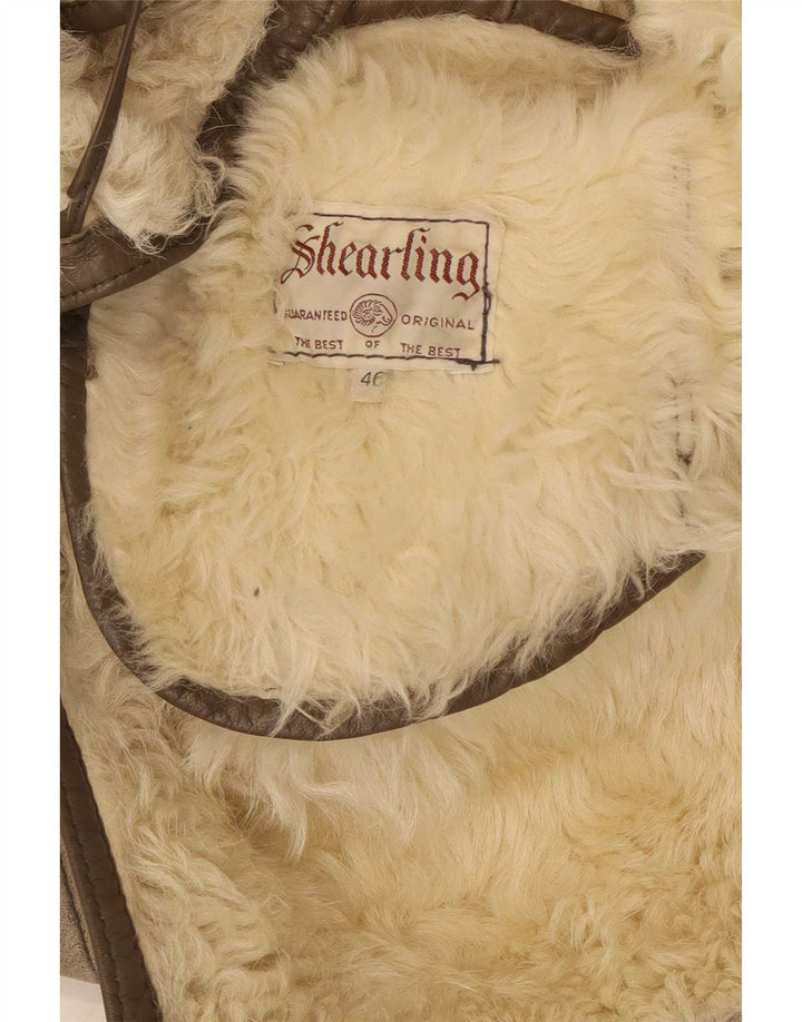Veste Shearling Femme Vintage IT 46 Grand Gris
