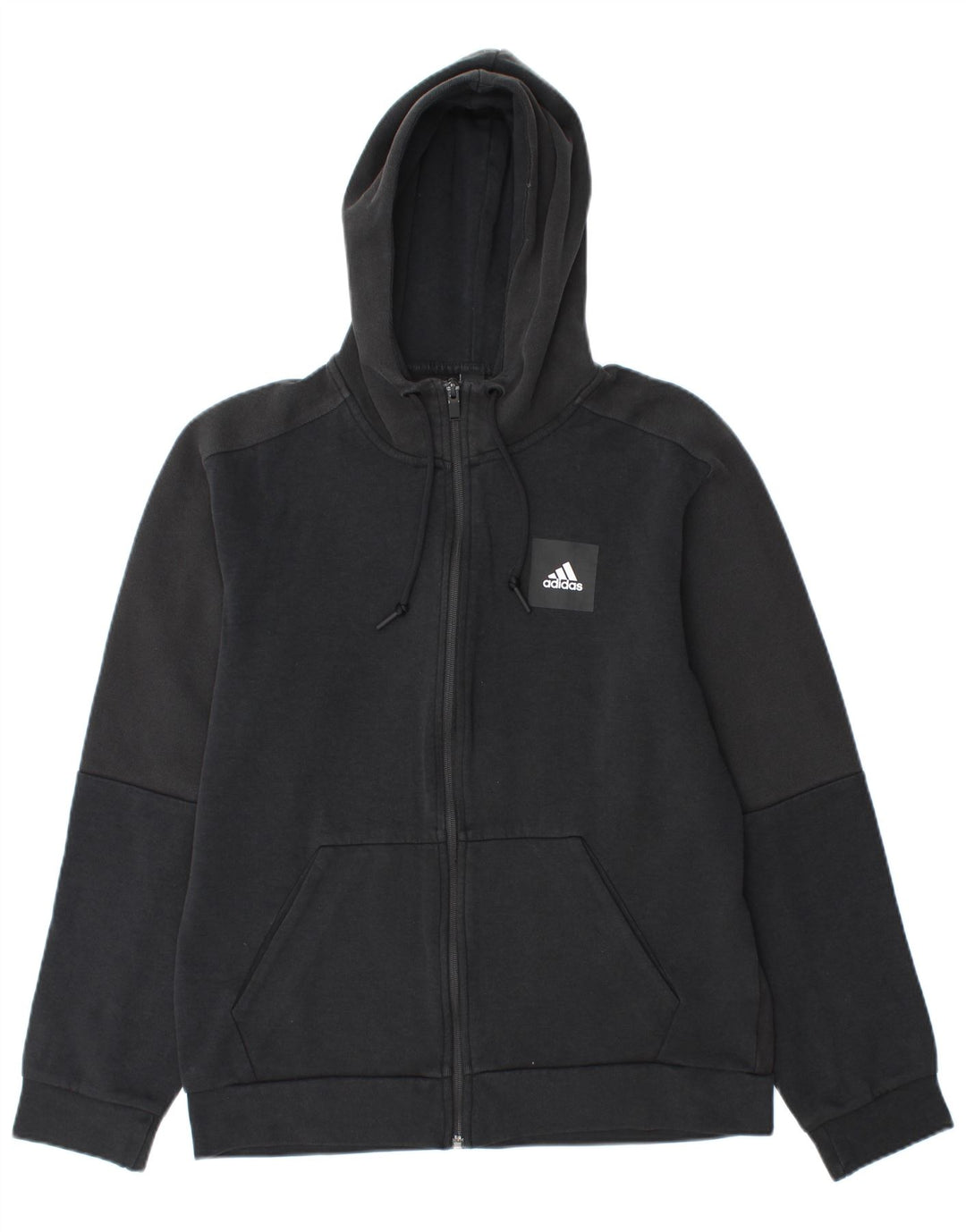 Adidas Pull à capuche zippé pour homme en coton noir moyen