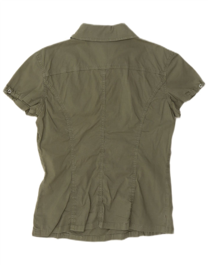 Max & Co. Chemise pull à manches courtes pour femme UK 8 Small Kaki