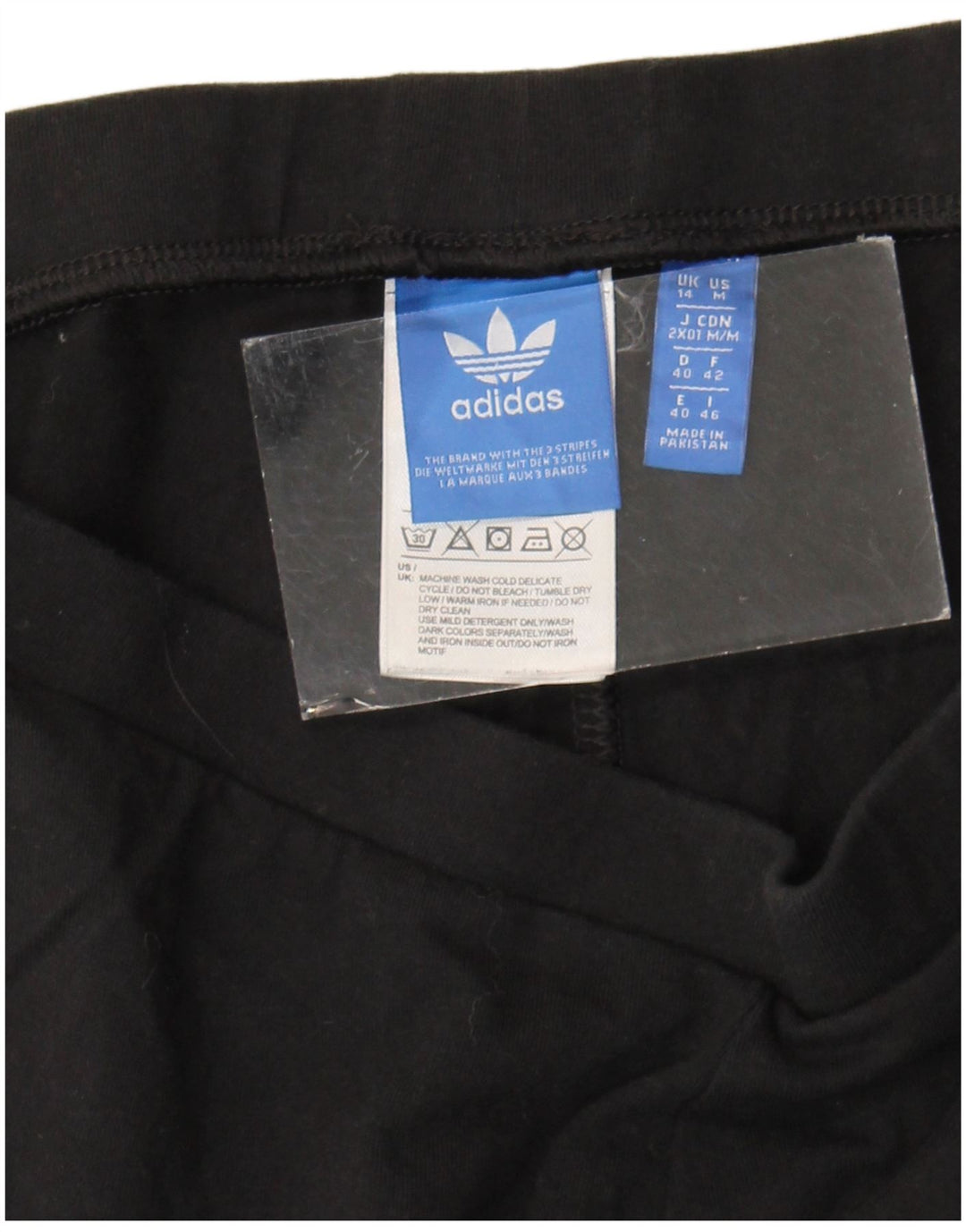 Adidas Leggings Femme UK 14 Coton Noir Moyen