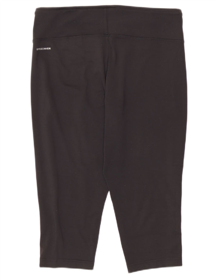 Reebok Femmes Capri Leggings UK 16/18 Grand Noir Polyester