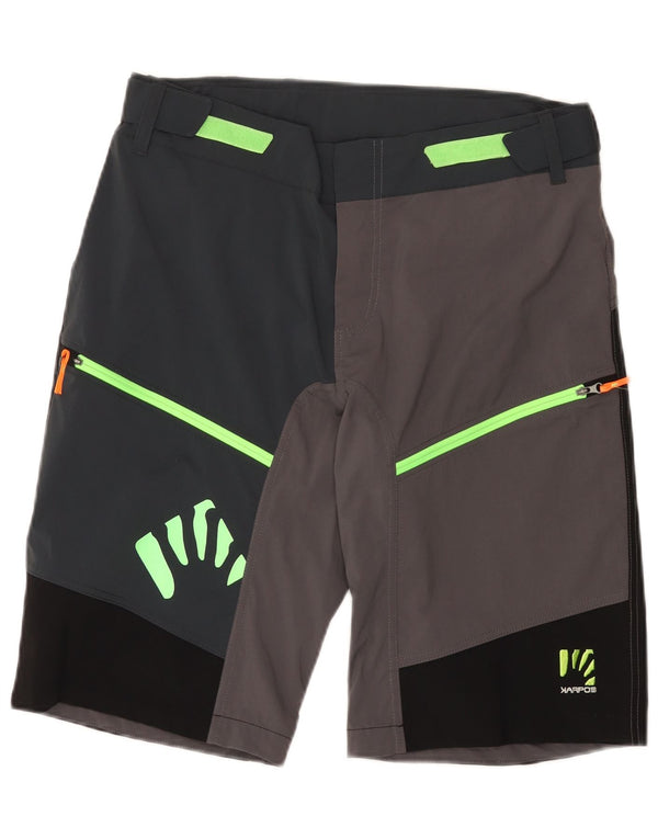 Karpos Short de randonnée graphique pour hommes Large W34 Gris Colorblock Polyester
