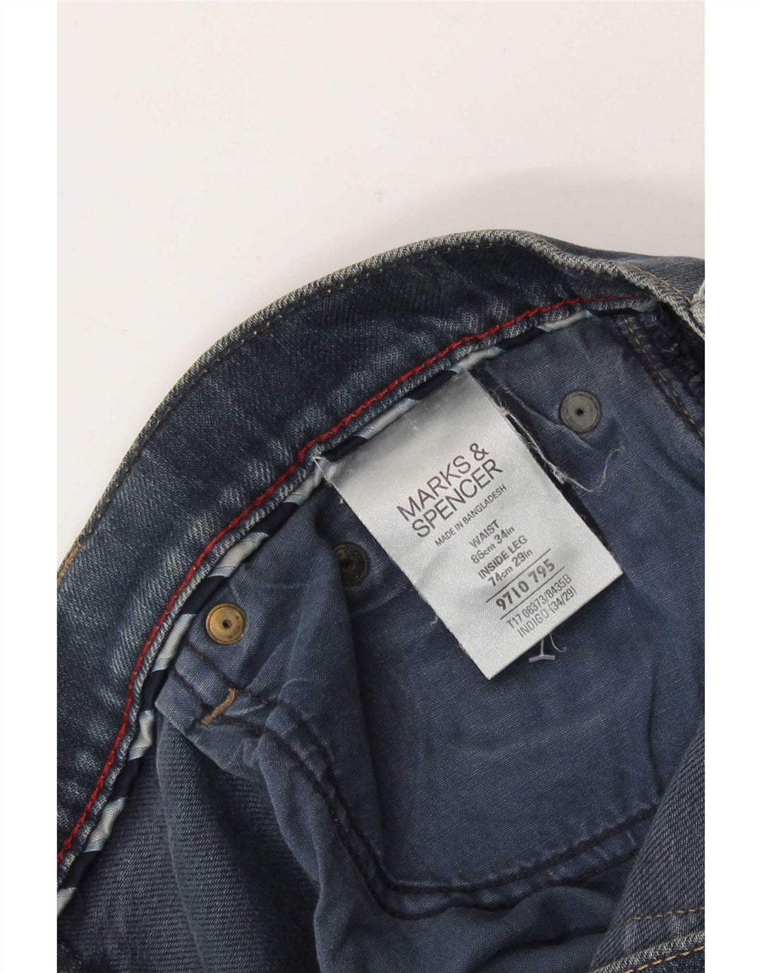 Marks & Spencer Jean droit femme W34 L25 bleu coton