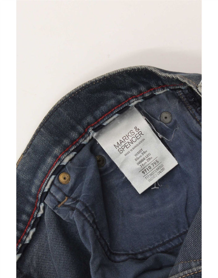 Marks & Spencer Jean droit femme W34 L25 bleu coton