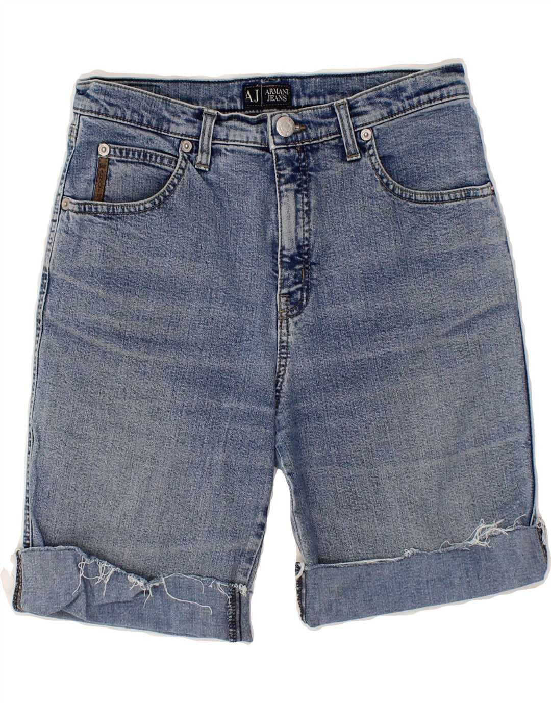 ARMANI Womens Denim Shorts W27 Small Blue Vintage Armani and Second-Hand Armani from Messina Hembry 