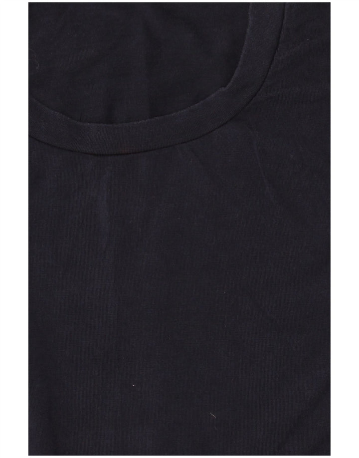 Reiss Homme T-Shirt Top Large Bleu Marine Lyocell
