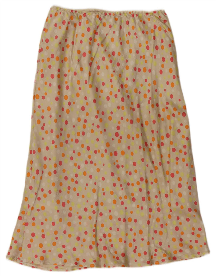 VINTAGE Jupe Maxi Femme W26 Petit Pois Beige