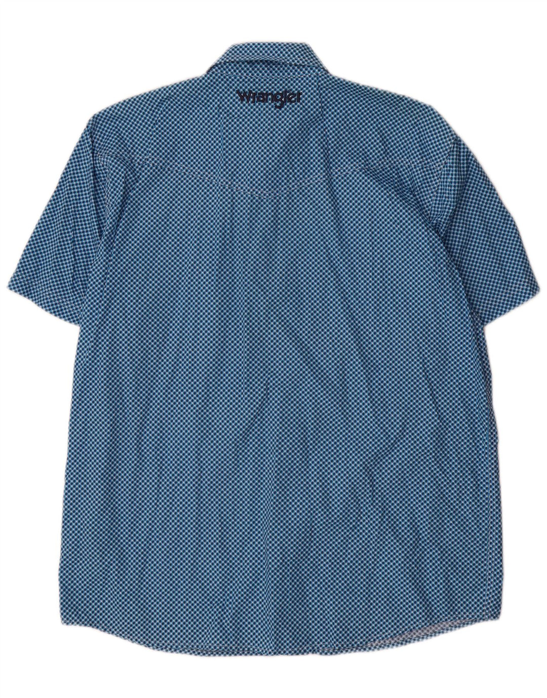 Wrangler Chemise à manches courtes pour homme Grand coton géométrique bleu
