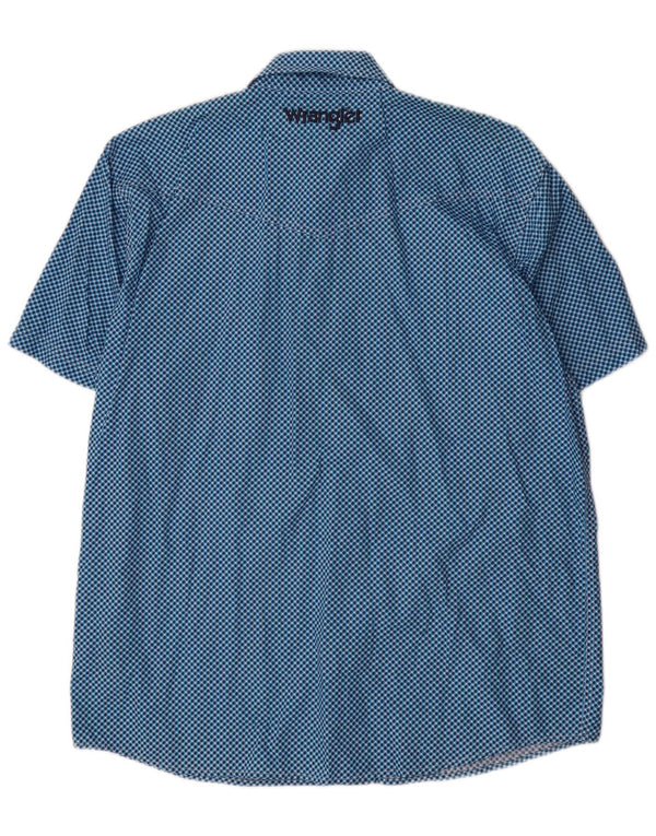 Wrangler Chemise à manches courtes pour homme Grand coton géométrique bleu